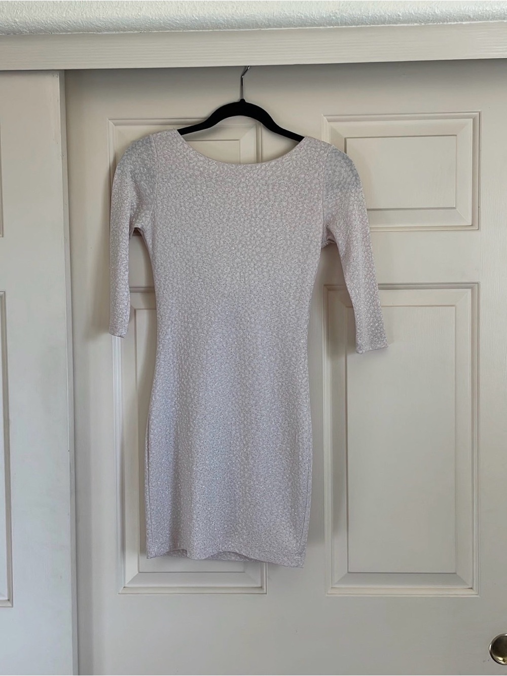 Love Culture Light Pink Textured Boatneck Long Sleeve Dress